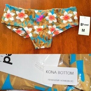 Fused Hawaii handmade runched swim size M Kona Hawaii My Home(blue) new